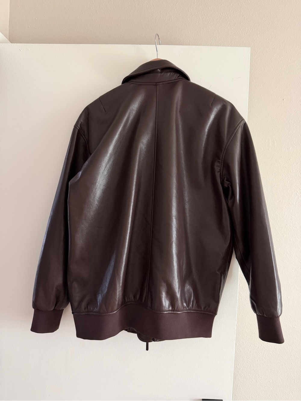Anine Bing Dark Brown Leather Bomber Jacket - Picture 5 of 9